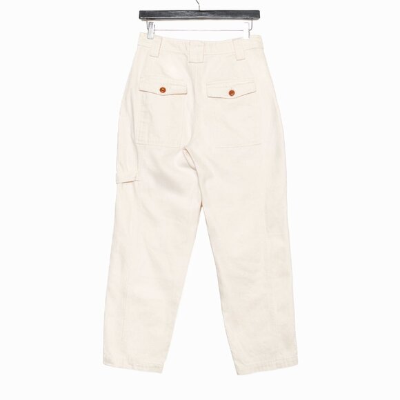 Alex Mill Phoebe Pant In Recycled Denim - Ivory White Painter - Size 2 / XS - Picture 3 of 14